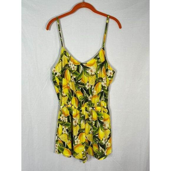 Show Me Your MuMu Rorey Spaghetti Strap Romper Lemon Print Summer Size Medium‎ - Picture 2 of 9